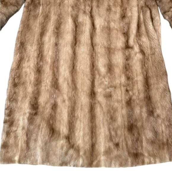 GENUINE MINK FUR COAT Vintage Full Length Autumn Haze Mink Coat Pastel Mink Coat - Picture 5 of 16